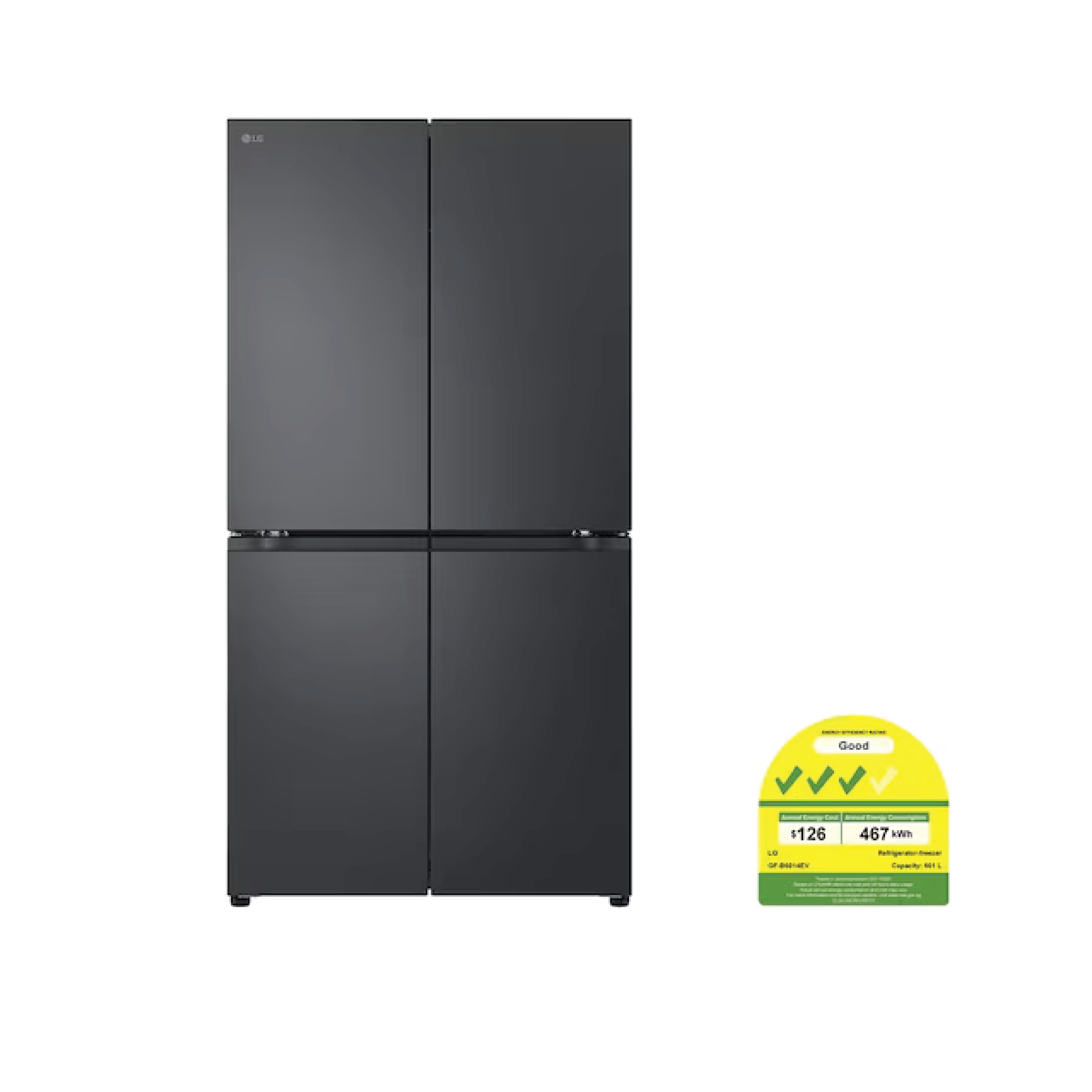 LG GF-B6014EV 601L Multi Door Refrigerator with Smart Inverter Compressor™ in Essence Black Steel
