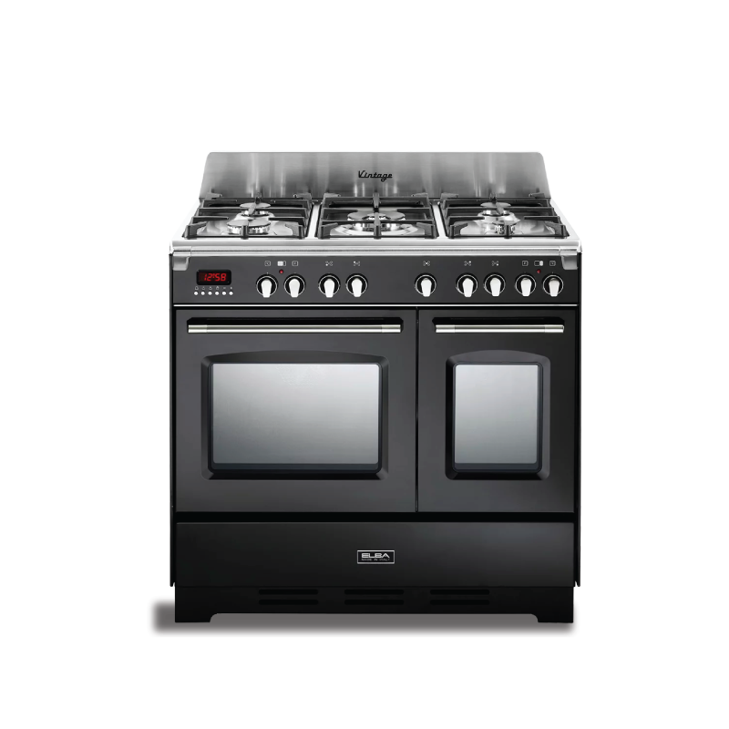 ELBA VB 965TM 90cm Standing Gas Cooker w/ Dual Electric Multi-function Oven - Glossy Black
